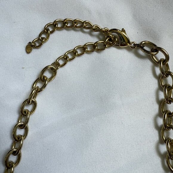 ❤️ Red Beaded Statement Necklace | 2-Strand Bold Resin Beads Gold Hardware - Picture 4 of 5